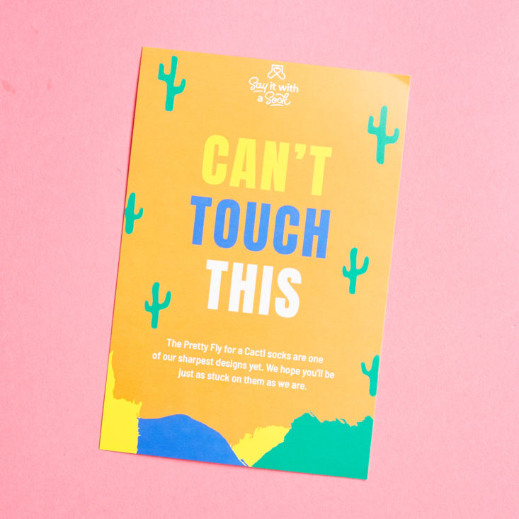 Say It With A Sock Womens April 2019 info card front