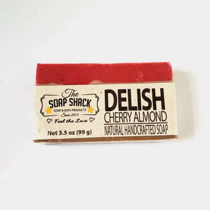 Soap Shack The Soap Club Review March 2019 - Cherry Almond Soap Bar Front Top