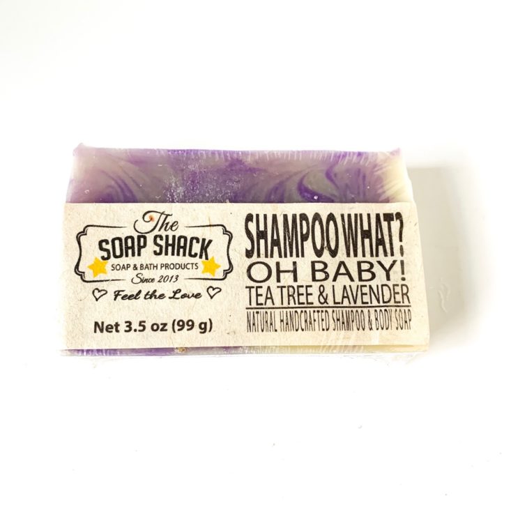 Soap Shack The Soap Club Review March 2019 - Tea Tree Lavender Shampoo Soap Bar Front Top