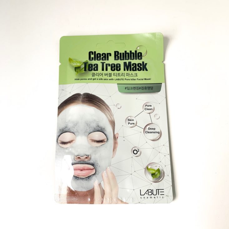 Sooni Pouch Review April 2019 - Labute Clear Bubble Tea Tree Mask Top