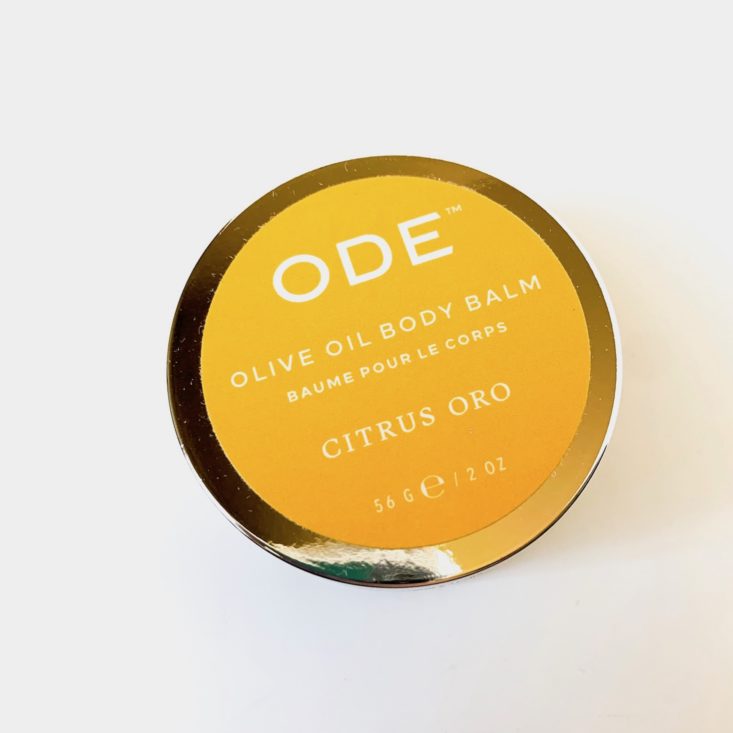 Spring Beauty Report April 2019 - Ode Natural Skin Care Olive Oil Body Balm in Citrus Oro Front