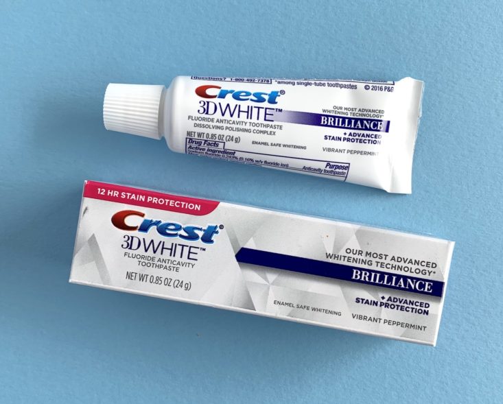 Target Beauty Box April 2019 - Crest 3D White Brilliance Toothpaste Vibrant Peppermint Front