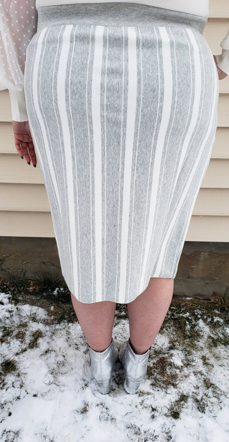 Trunk Club Plus Size Subscription Box Review March 2019 - Stripe Sweater Skirt by BP 3 Back Closer