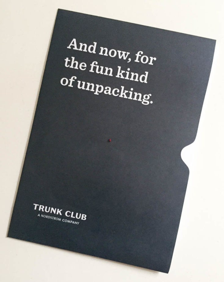 Trunk Club Subscription Box Review - March 2019- Booklet
