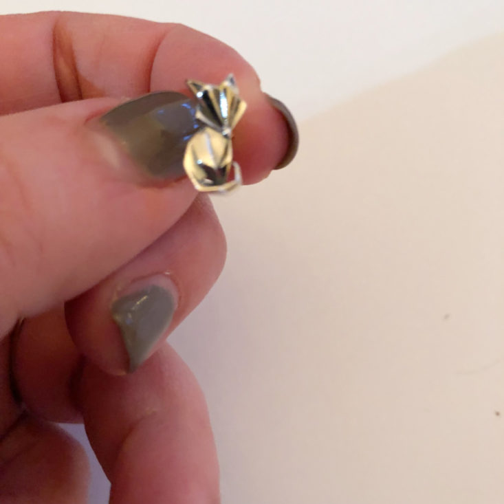 Unboxing The Bizarre Chic Boutique Review March 2019 - Sterling Silver Fox Stud Earrings Holding Top
