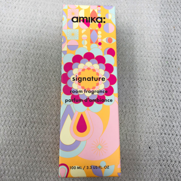 Vine Oh! “Oh! Happy Day” Box Review Spring 2019 - amika Signature Room Fragrance Box Front Top