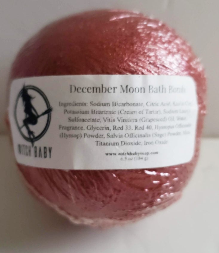 Witch Baby Soap Subscription Box Winter 2018 - December Moon Bath Bomb 1