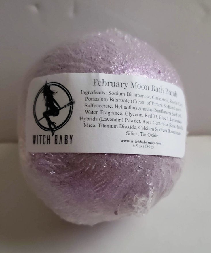 Witch Baby Soap Subscription Box Winter 2018 - February Moon Bath Bomb 1