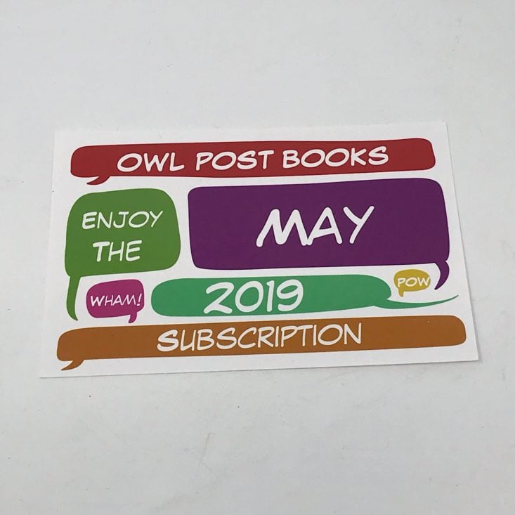 owl post books may 2019 review info card