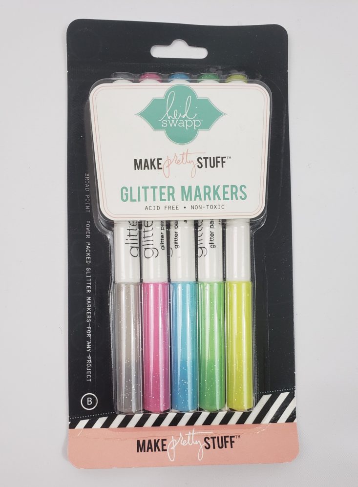 BUSY BEE STATIONERY Subscription Box May 2019 - Glitter Markers Close Front Top