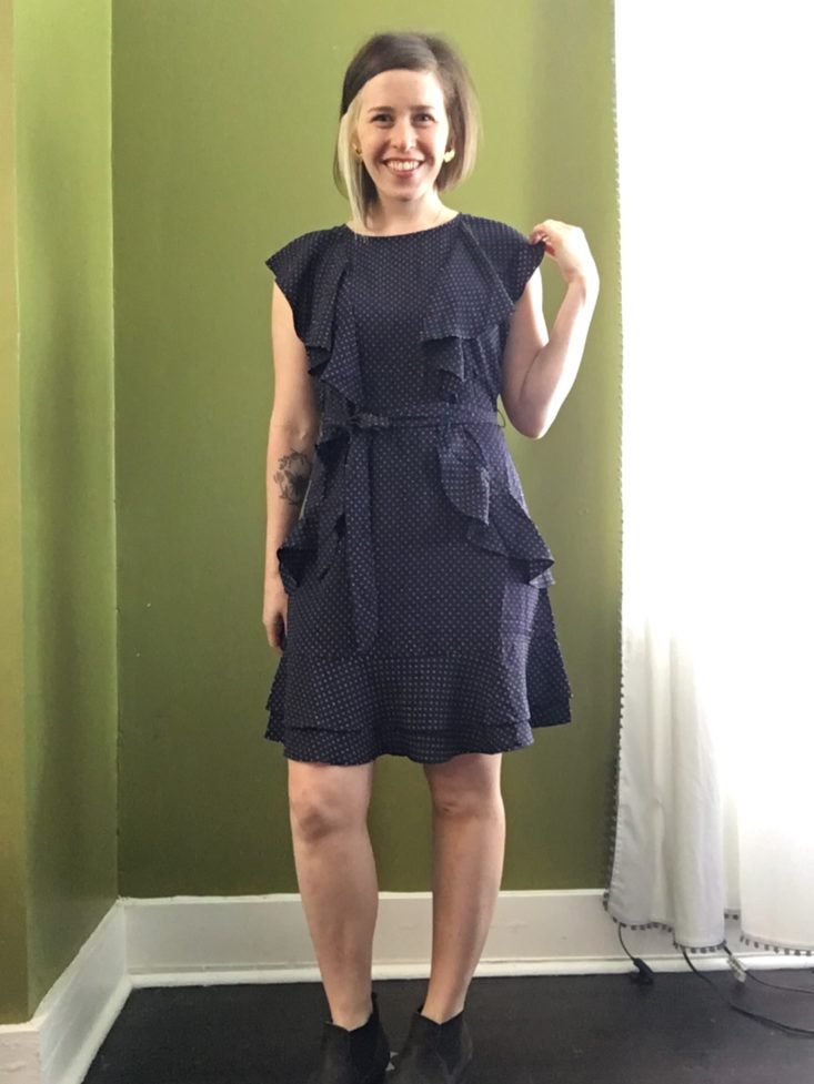 DAILYLOOK styling subscription review may 2019 flutter sleeve dress