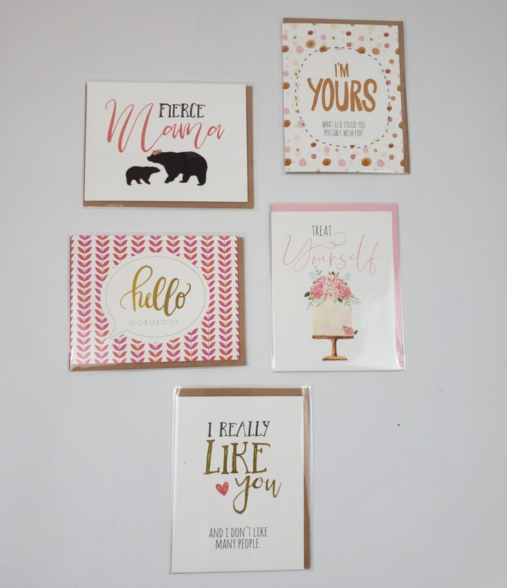 FLAIR & PAPER Subscription Box Review May 2019 - 5 greeting cards Top