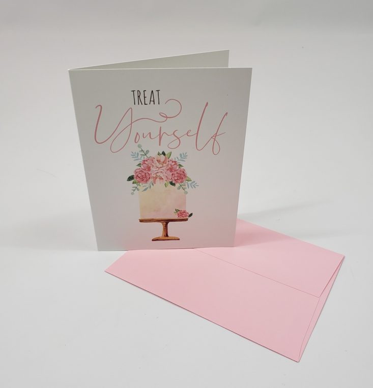 FLAIR & PAPER Subscription Box Review May 2019 - Treat Yourself Greeting Card Front