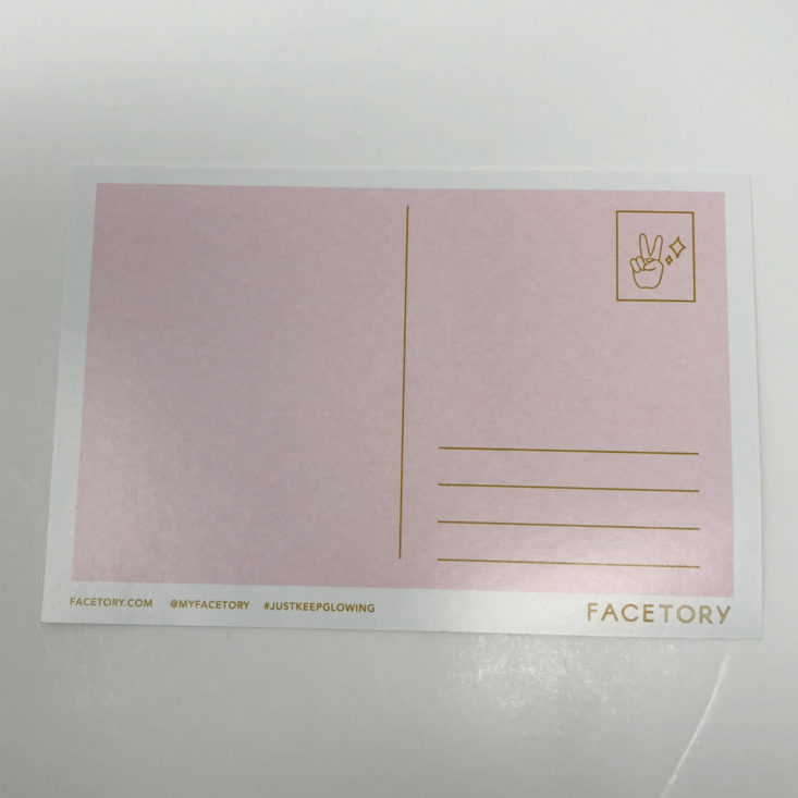 Facetory 4 Ever Fresh Review May 2019 - Postcard Back Top