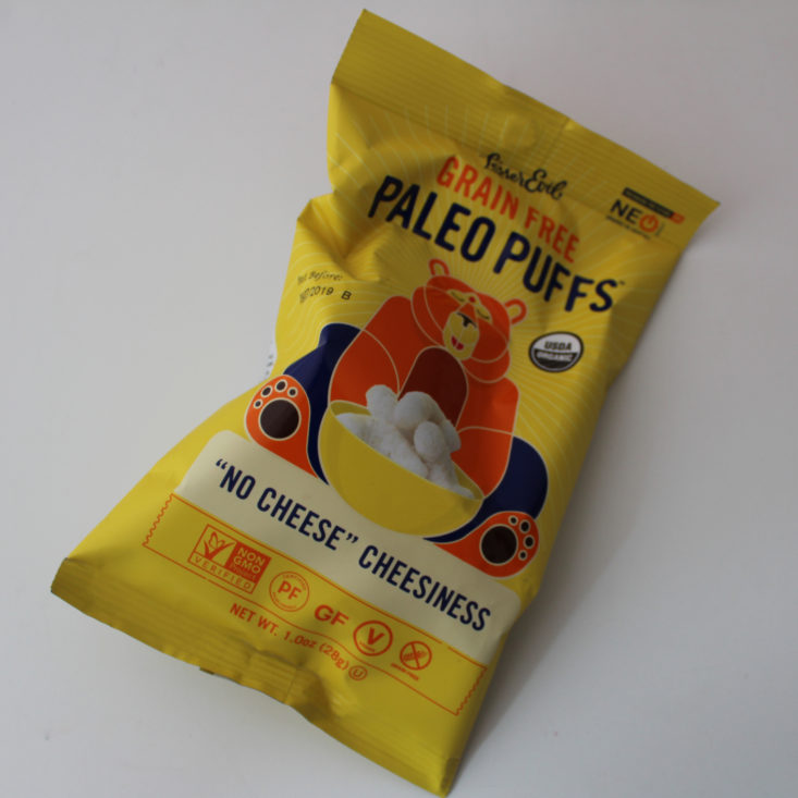 Fit Snack Box April 2019 - Lesser Evil Paleo Puffs in “No Cheese” Cheesiness 1