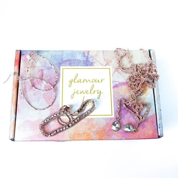 Glamour Jewelry Box March 2019 Review - All Products With Box Top