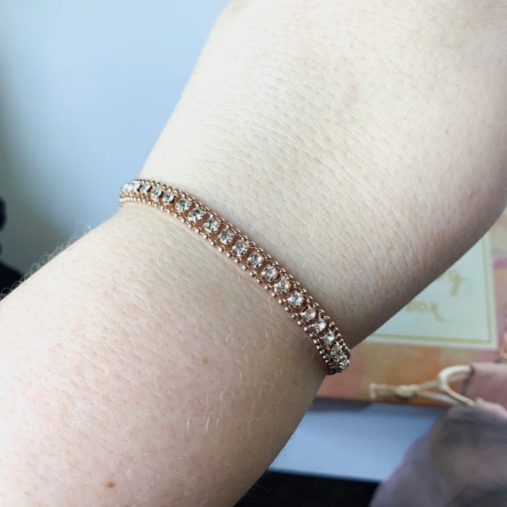 Glamour Jewelry Box March 2019 Review - Rose Gold Bracelet On Top