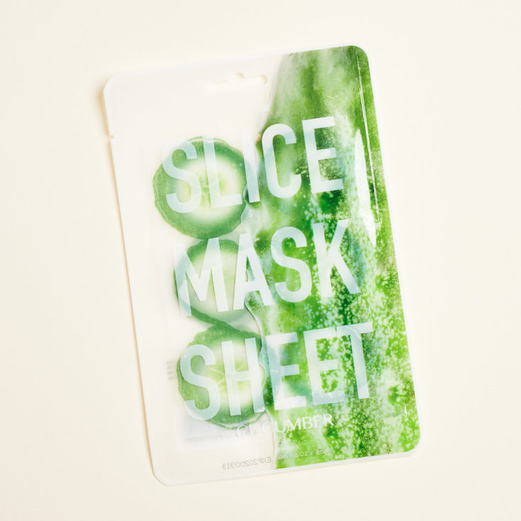 Glossybox May 2019 beauty box subscription review cucumber mask front