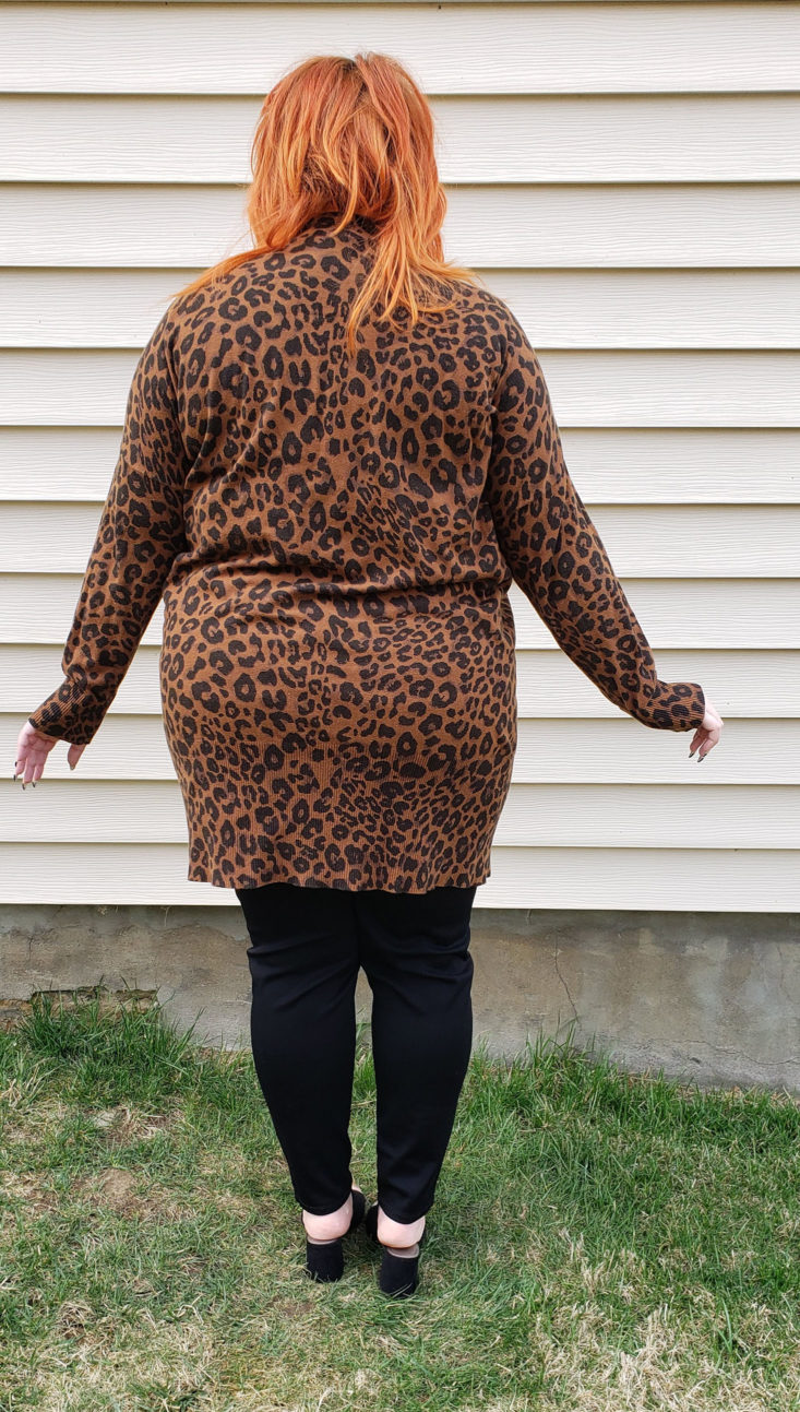 Gwynnie Bee Box Review March 2019 - Leopard Print Lenox Cardigan by Sanctuary Clothing Pose 5 Back