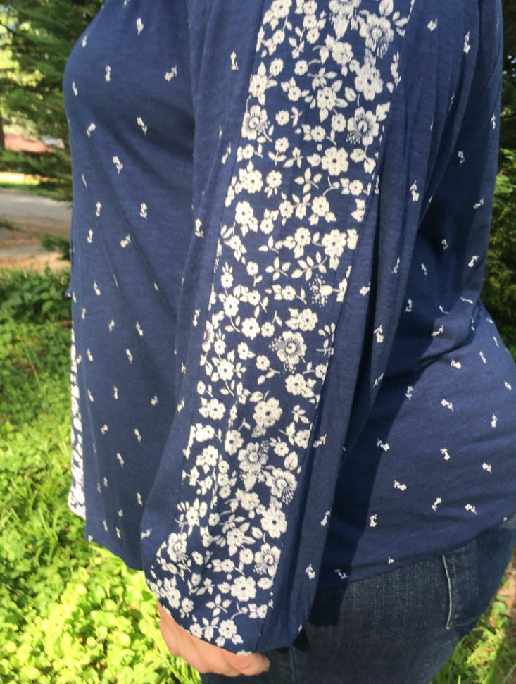 Gwynnie Bee May 2019 - Border Print Bandana Navy Peasant Top Side