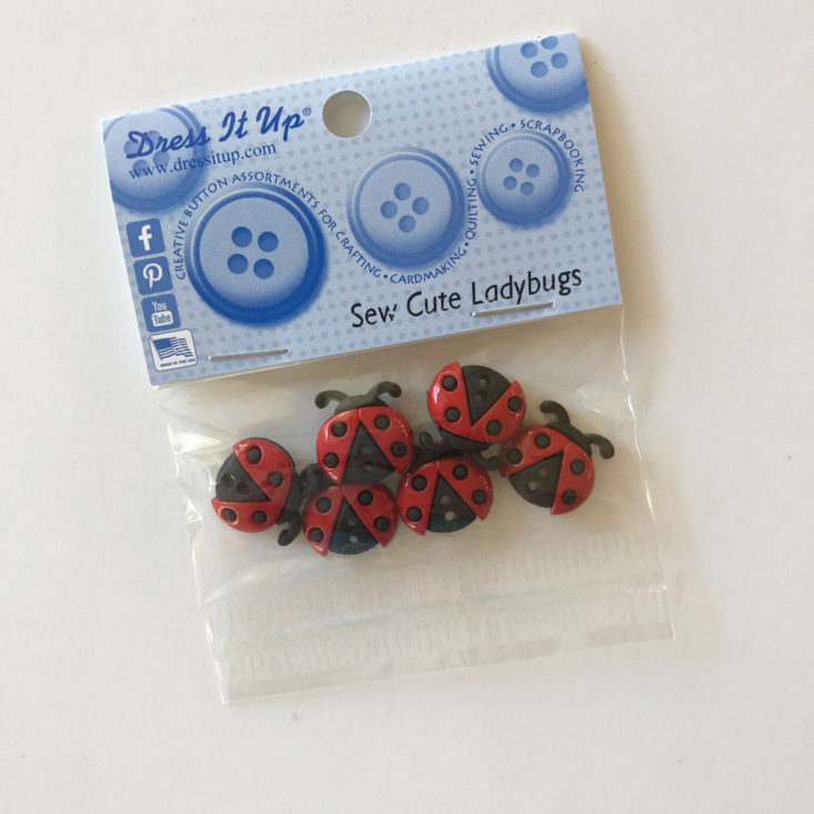 Knitcrate Yarn May 2019 - Sew Cute Ladybug Buttons Front