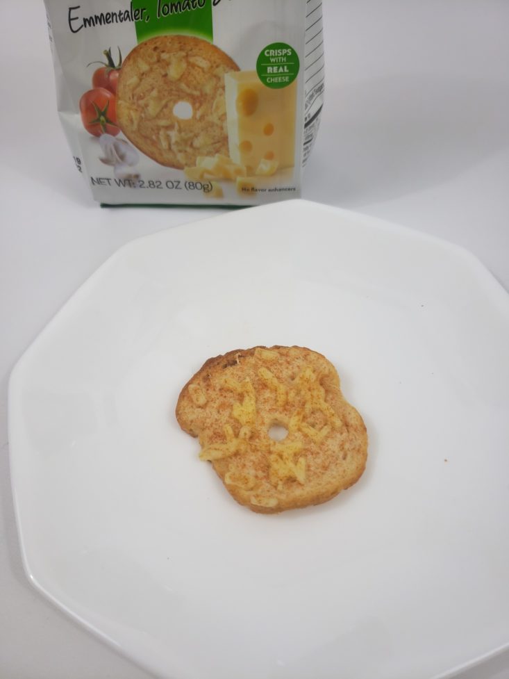 MONTHLY BOX OF FOOD AND SNACK REVIEW MAY 2019 - Pizzeti emmantaler, tomato & garlic In Plate Top