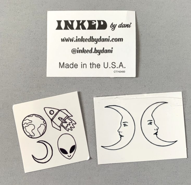MoonBox by Gaia Collective Subscription Review May 2019 - Inked by Dani Hand Drawn Temporary Tattoos 2 Top