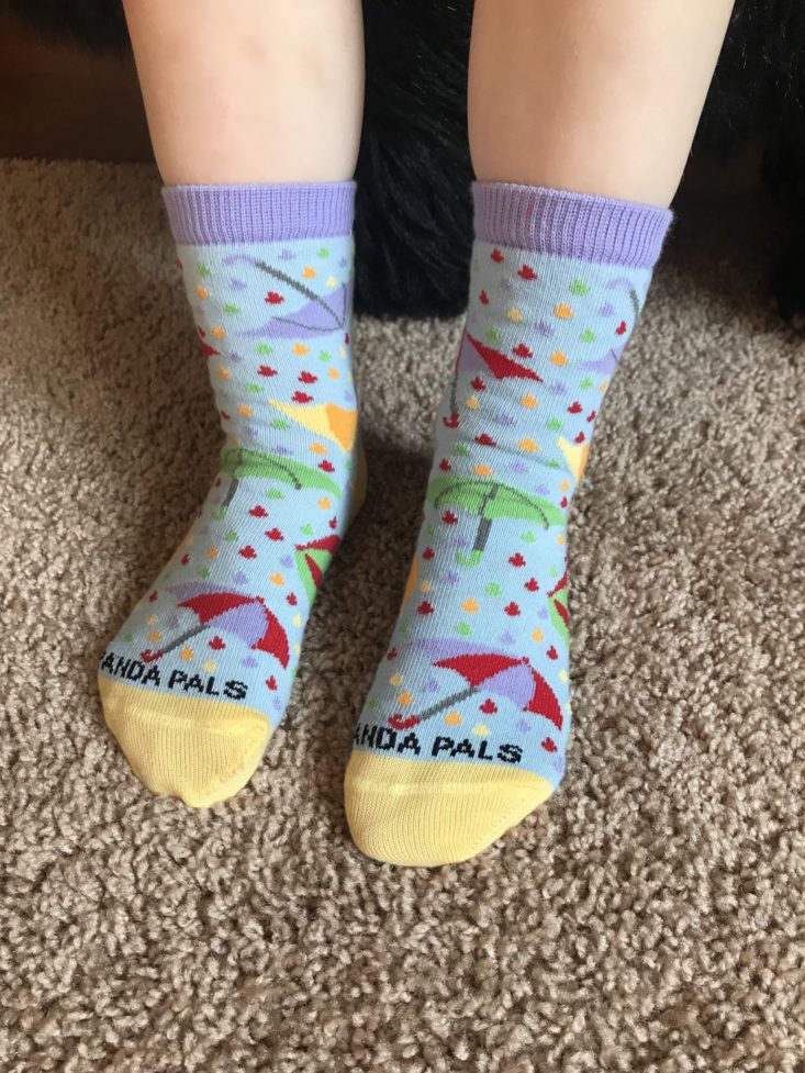 Panda Pals Kid’s Socks May 2019 - Umbrella Socks Front