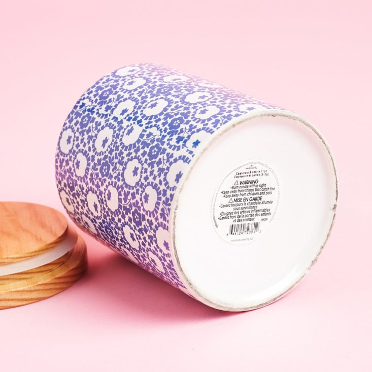 Peaches and Petals April 2019 review candle bottom
