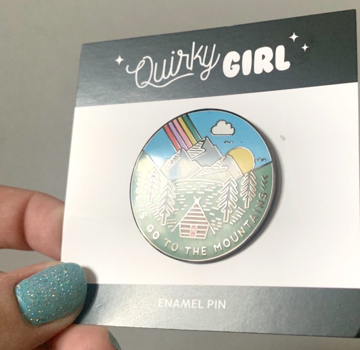 Quirky Crate Subscription Review May 2019 - Let’s Go To The Mountains Enamel Pin 2