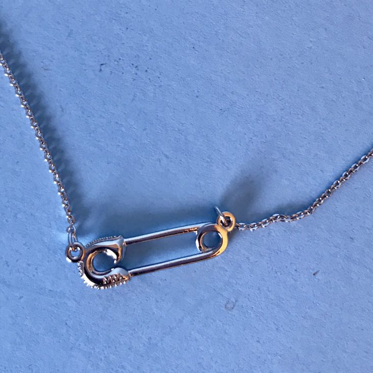 SinglesSwag May 2019 - Melinda Maria Safety Pin Pendant Necklace-Silver White Pave Closer