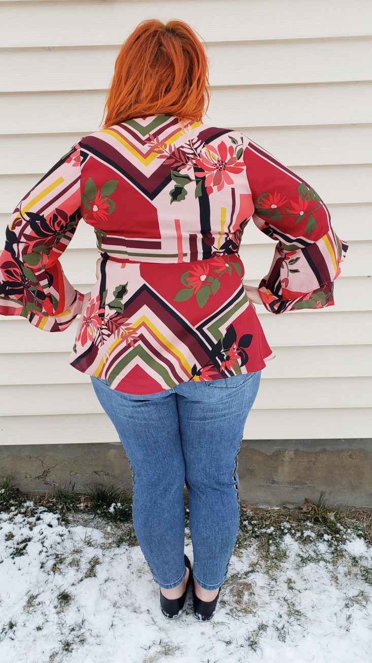 Stitch Fix Plus Size Clothing Box Review March 2019 - Alycia Wrap Blouse by City Chic Size 18W 6 Back