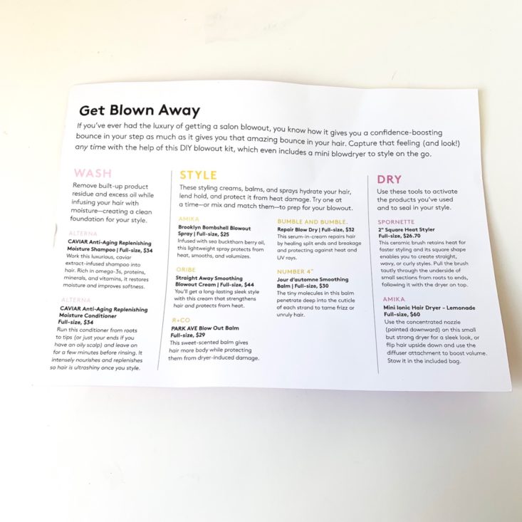 The Birchbox Blowout Kit May 2019 - Info
