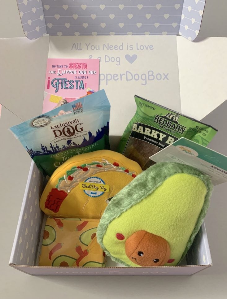 The Dapper Dog Box Review May 2019 - All Contents In Box Top