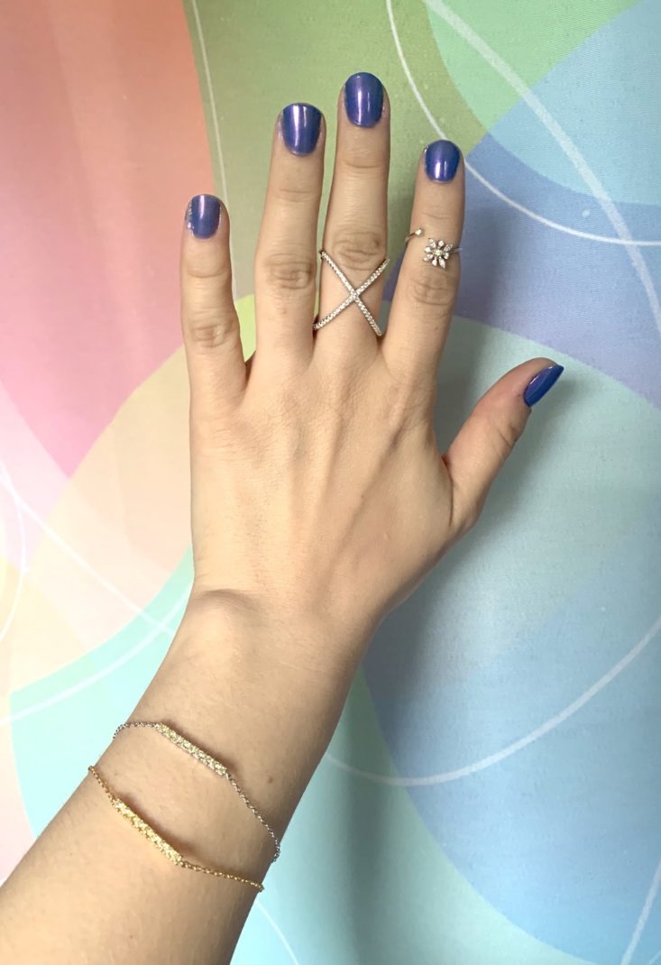 Xio Jewelry Subscription Review May 2019 - two rings and bracelets Silver 2 Top