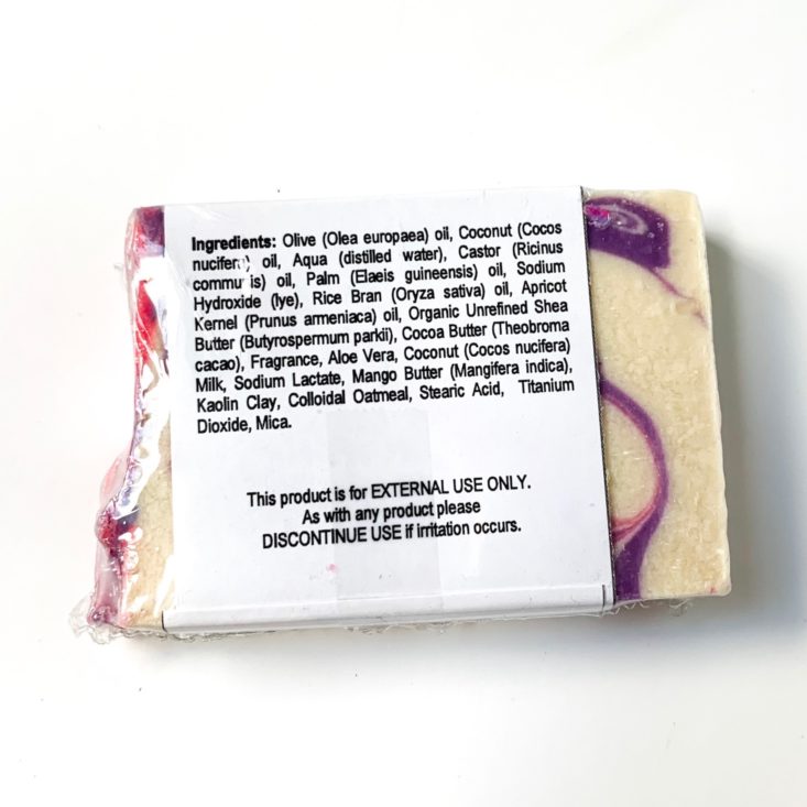 Bath Bevy - Simply Organico Purple Hooters Soap Back Top