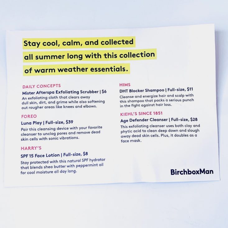 BirchboxMan Summer Essentials Kit - Info
