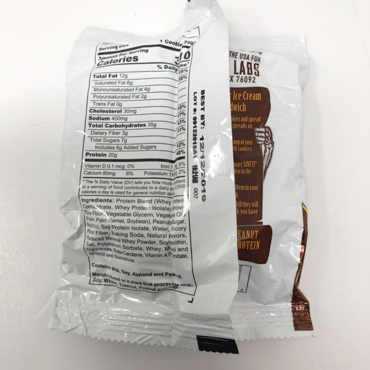 BuffBoxx May 2019 - Sinfit Peanut Butter Protein Cookie 2