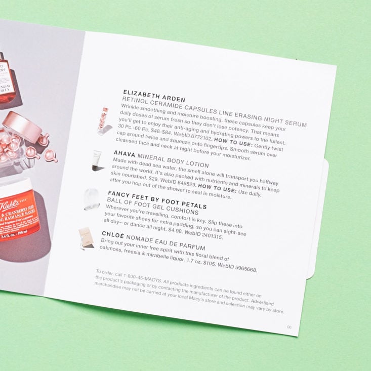 Macys Beauty Box June 2019 beauty subscription box review booklet pages