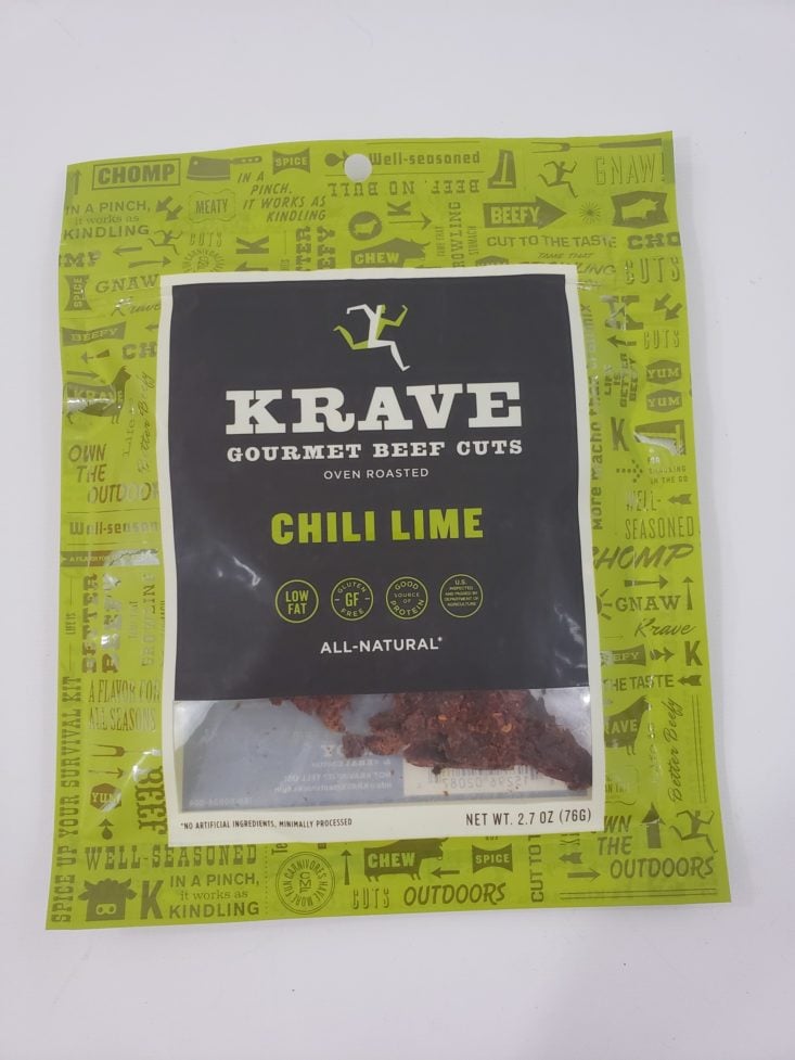 Monthly Box of Food and Snacks June 2019 - Krave Chili Lime Beef Jerky 1
