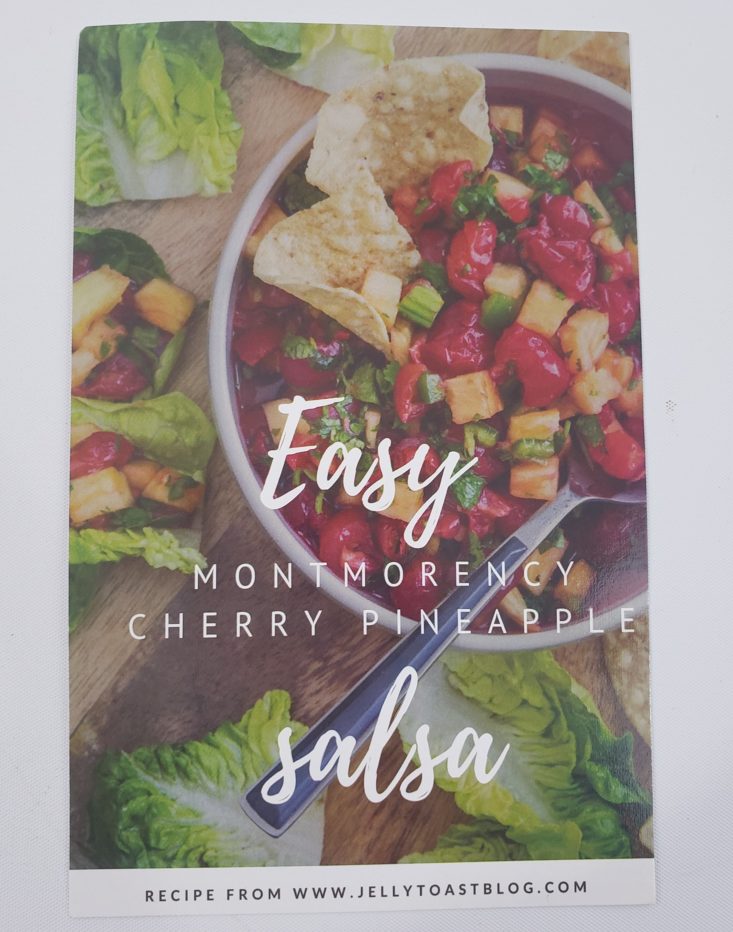 Monthly Box of Food and Snacks June 2019 - Recipe Card Front