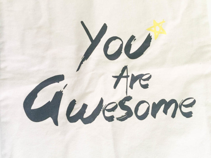 My Fashion Crate Subscription Review May 2019 - You Are Awesome Cotton Tote Bag 3 Top