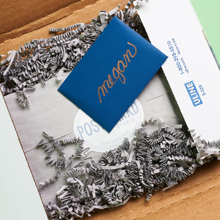 Postmarkd Studio June 2019 stationary subscription box review open