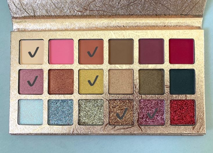 Slay Glam Box June 2019 - Rasha B Cosmetics Mattes Shimmers & Glitters Eyeshadow Palette 5