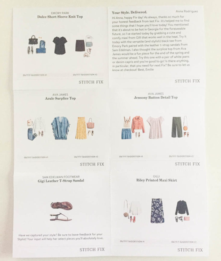 Stitch Fix Plus May 2019 - Booklet 1