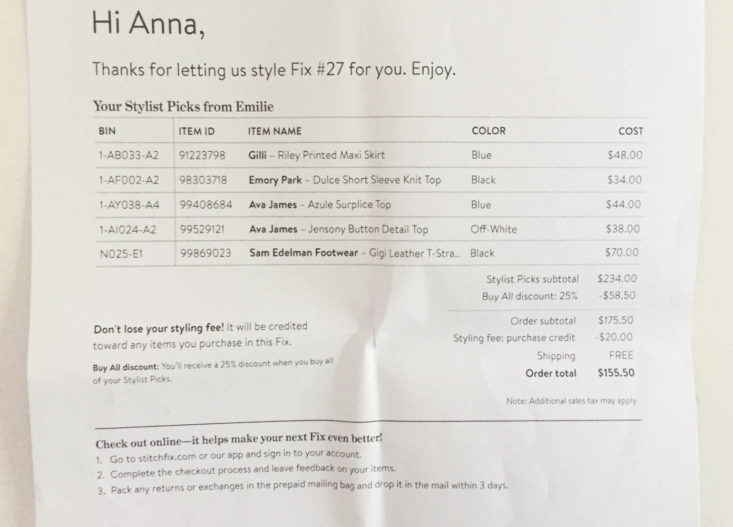 Stitch Fix Plus May 2019 - Booklet 2