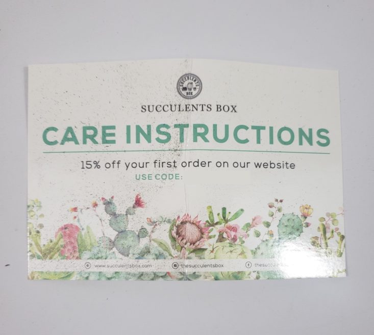 Succulents May 2019 - Info Card Front