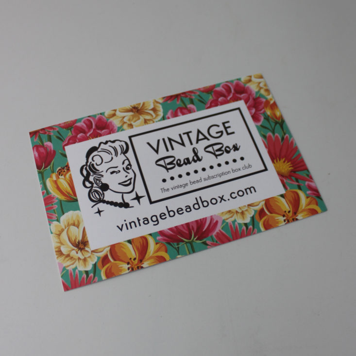 Vintage Bead Box June 2019 - Booklet Front Top