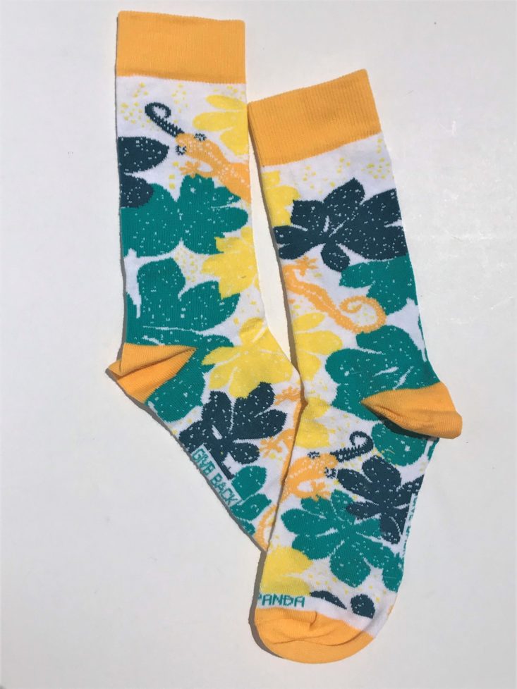 sock panda women July 2019 - flower socks laid out Top
