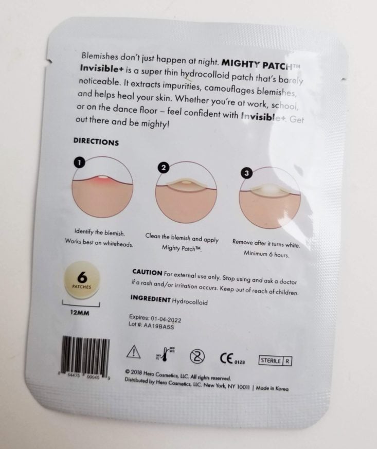 Birchbox Sample Choice July 2019 acne patch packaging